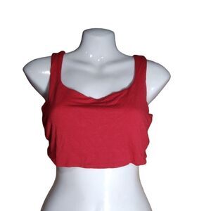Stretch jersey red crop tank M